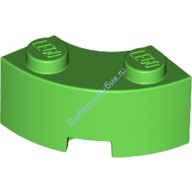 Деталь Лего Кубик Круглый Угол 2 х 2 С Усиленным Нижним Креплением Цвет Ярко-Зеленый