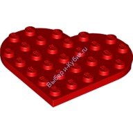 Деталь Лего Пластина Круглая 6 х 6 Сердце Цвет Красный