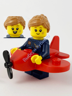  Минифигурка Лего -   Девочка-самолет, серия 21 (только минифигурка без подставки и аксессуаров)