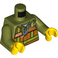 Деталь Лего Торс С Рисунком Цвет Оливковый Зеленый