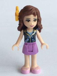 LEGO® FRIENDS™ Оливия, юбка лаванда, темно-синяя  жилетка, цветочек на голове