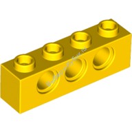 Деталь Лего Техник Кубик 1 х 4 С Отверстиями Цвет Желтый
