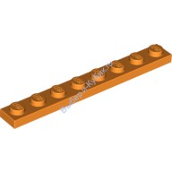 Деталь Лего Пластина 1 х 8 Цвет Оранжевый