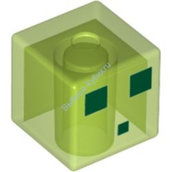 Деталь Лего Голова Майнкрафт Цвет Прозрачно-Ярко-Зеленый