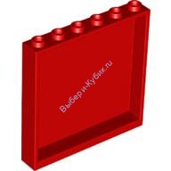 Деталь Лего Панель 1 х 6 х 5 Цвет Красный