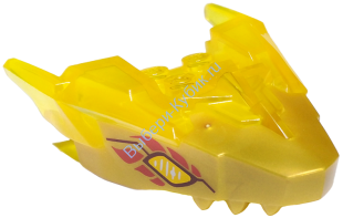 Деталь Лего Голова Дракона (Ниндзяго) Верхняя Челюсть C Рогами Цвет Прозрачно-Желтый