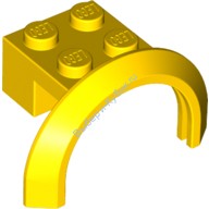 Деталь Лего Автомобильное Крыло 4 x 2 1/2 x 1 2/3 С Аркой Круглое Цвет Желтый
