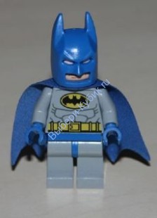 Batman - Light Bluish Gray Suit with Yellow Belt and Crest, Blue Mask and Cape