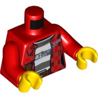 Деталь Лего Торс С Рисунком Цвет Красный