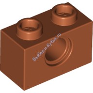 Деталь Лего Техник Кубик 1 х 2 С Отверстием Цвет Темно-Оранжевый