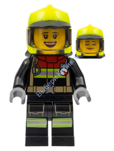 Минифигурка Лего Сити Пожарный Девушка