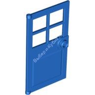 Деталь Лего Дверь 1 х 4 х 6 С Четырьмя Окнами И Штырьком - Ручкой Цвет Синий