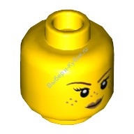 Деталь Лего Голова Минифигурки Двусторонняя Женская Цвет Желтый