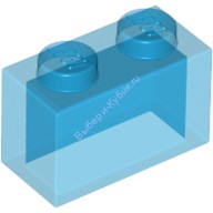 Деталь Лего Кубик 1 х 2 Без Нижних Креплений Цвет Прозрачно-Синий