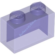 Деталь Лего Кубик 1 х 2 Без Нижних Креплений Цвет Прозрачно-Фиолетовый