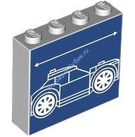 Деталь Лего Кубик С Рисунком 1 x 4 x 3 Цвет Светло-Серый