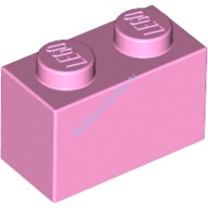 Деталь Лего Кубик 1 х 2 Цвет Ярко-Розовый
