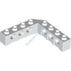 Деталь Лего Техник Кубик с отверстиями 5 x 5 изогнутый правый (1 x 4 - 1 x 4) Цвет Белый
