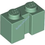 Деталь Лего Кубик Модифицированный 1 х 2 С Углублением Цвет Песочно-Зеленый