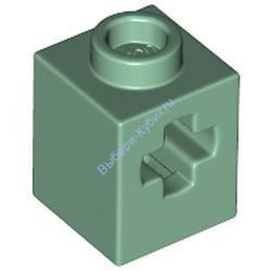 Деталь Лего Техник Кубик 1 х 1 С Отверстием Под Ось Цвет Песочно-Зеленый