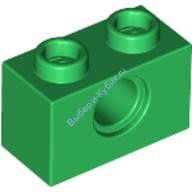 Деталь Лего Техник Кубик 1 х 2 С Отверстием Цвет Зеленый