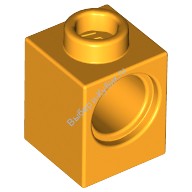 Деталь Лего Техник Кубик 1 х 1 С Отверстием Цвет Ярко-Светло-Оранжевый