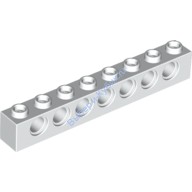Деталь Лего Техник Кубик 1 х 8 С Отверстиями Цвет Белый