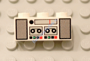 Деталь Лего Кубик С Рисунком 1 х 3 Радио Цвет Белый