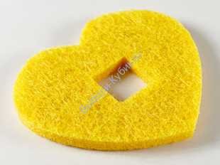Деталь Лего Сердце 5 x 4 Ткань Войлок Толстая Цвет Ярко-Светло-Желтый
