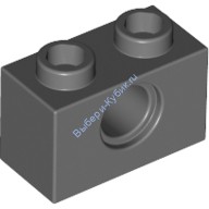 Деталь Лего Техник Кубик 1 х 2 С Отверстием Цвет Темно-Серый