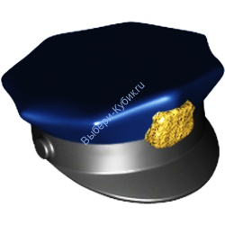 Деталь Лего Шляпа Полицейская С Рисунком Цвет Черный