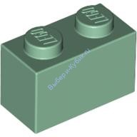 Деталь Лего Кубик 1 х 2 Цвет Песочно-Зеленый
