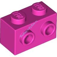 Деталь Лего Кубик Модифицированный 1 х 2 С Штырьками На Стороне Цвет Темно-Розовый