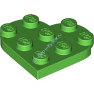 Деталь Лего Пластина Круглая 3 х 3 в Форме Сердца Цвет Ярко-Зеленый