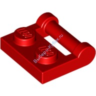 Деталь Лего Пластина 1 х 2 С Ручкой На Стороне - Закрытые Концы Цвет Красный