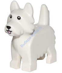 Деталь Лего Собака терьер Цвет Белый