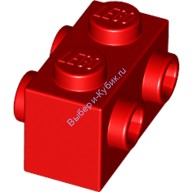 Деталь Лего Кубик Модифицированный 1 х 2 С Штырьками С Двух Сторон Цвет Красный