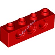 Деталь Лего Техник Кубик 1 х 4 С Отверстиями Цвет Красный
