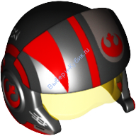Деталь Лего Шлем SW с рисунком Цвет Черный
