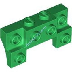 Деталь Лего Кубик Модифицированный 2 х 4 1 х 4 С 2 С Углубленными Штырьками Цвет Зеленый