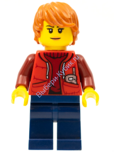 Минифигурка Лего - Женщина темно-оранжевые волосы