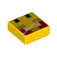 Деталь Лего Плитка 1 х 1 С Рисунком Пиксельный Узор Цвет Желтый