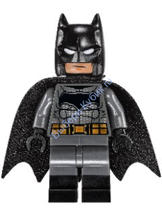 Batman - Dark Bluish Suit, Gold Belt, Black Hands, Spongy Cape, Large Bat Logo (76046)