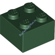 Деталь Лего Кубик 2 х 2 Цвет Темно-Зеленый