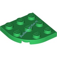 Деталь Лего Пластина Круглая Угол 3 х 3 Цвет Зеленый
