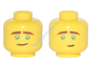 Деталь Лего Голова Минифигурки Двухсторонняя Цвет Желтый