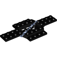 Деталь Лего База Т/С 6 х 12 С 4 х 2 Выдавленным Центром 4 х 2 С Гладким Низом Цвет Черный