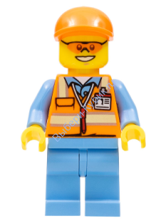 Минифигурка Лего Сити -  Рабочий (ноги скол)