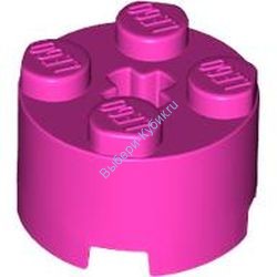 Деталь Лего Кубик Круглый 2 х 2 С Отверстием Под Ось Цвет Ярко-Розовый