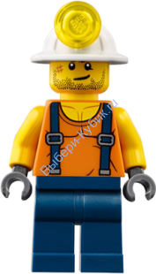 Минифигурки Лего Сити - Шахтер — рубашка с лямками